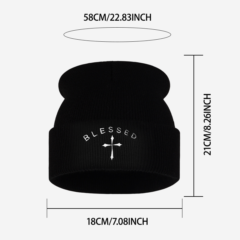 หมวกบีนนี่ปักลายกางเขนศักดิ์สิ - Beanie Cuffed Knit บทวิจารณ์และราคา