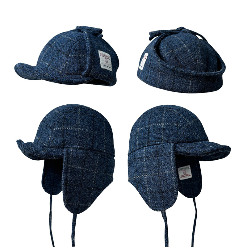 หมวกนักบิน Harris Tweed ลายสก็ - Trapper Hat Ear Flap บทวิจารณ์และราคา