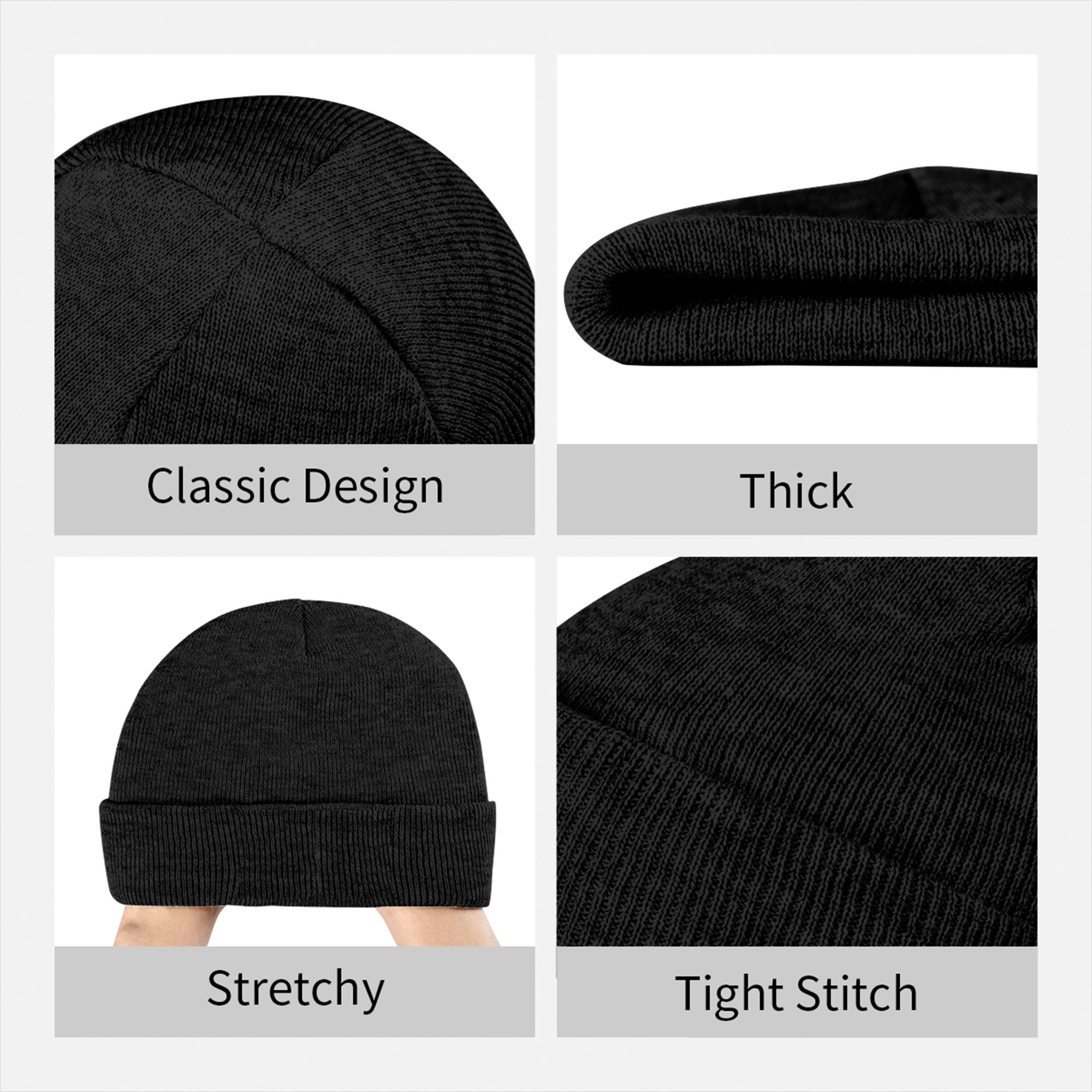 หมวกบีนนี่ถักลายริบสำหรับผู้ชา - Beanie Cuffed Knit บทวิจารณ์และราคา