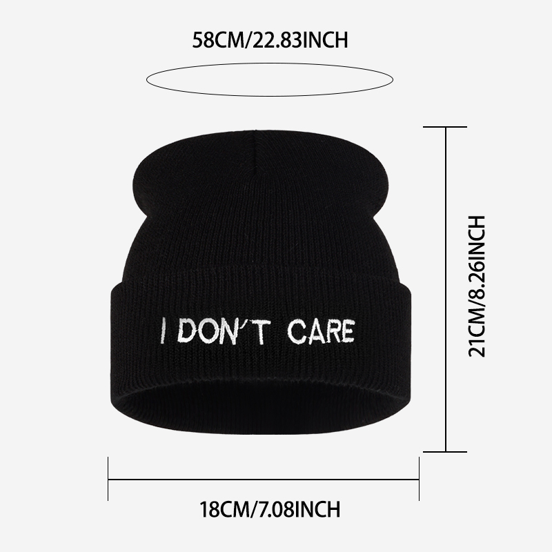 I DON'T CARE หมวกบีนนี่ถักลายข - Beanie Cuffed Knit บทวิจารณ์และราคา