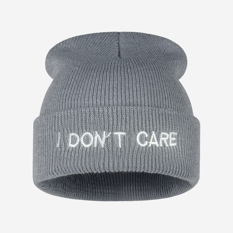 I DON'T CARE หมวกบีนนี่ถักลายข - Beanie Cuffed Knit บทวิจารณ์และราคา